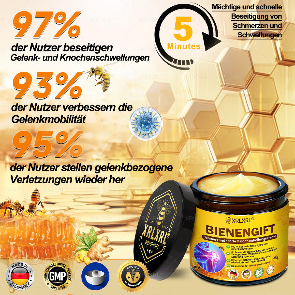 XRLXRL® Bienengift Schmerzstillende Knochenheilungscreme 👨‍⚕️👨‍⚕️LETZTER TAG 80 % RABATT