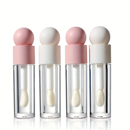 1pc 5ml Lip Gloss Tube Matte Pink Clear Thick Rod Large Brush Head Bottle Makeup Mud Packaging Empty Cosmetic Material Wholesale